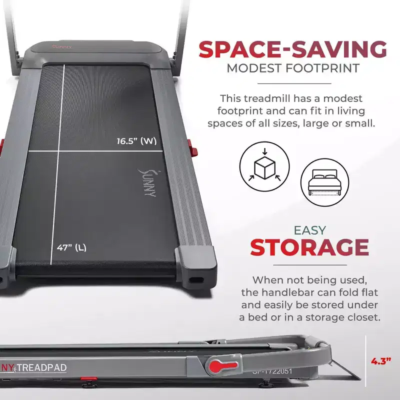 Sunny Health & Fitness Helius Lite Smart Brushless Motor Treadpad Treadmill - immagine 4