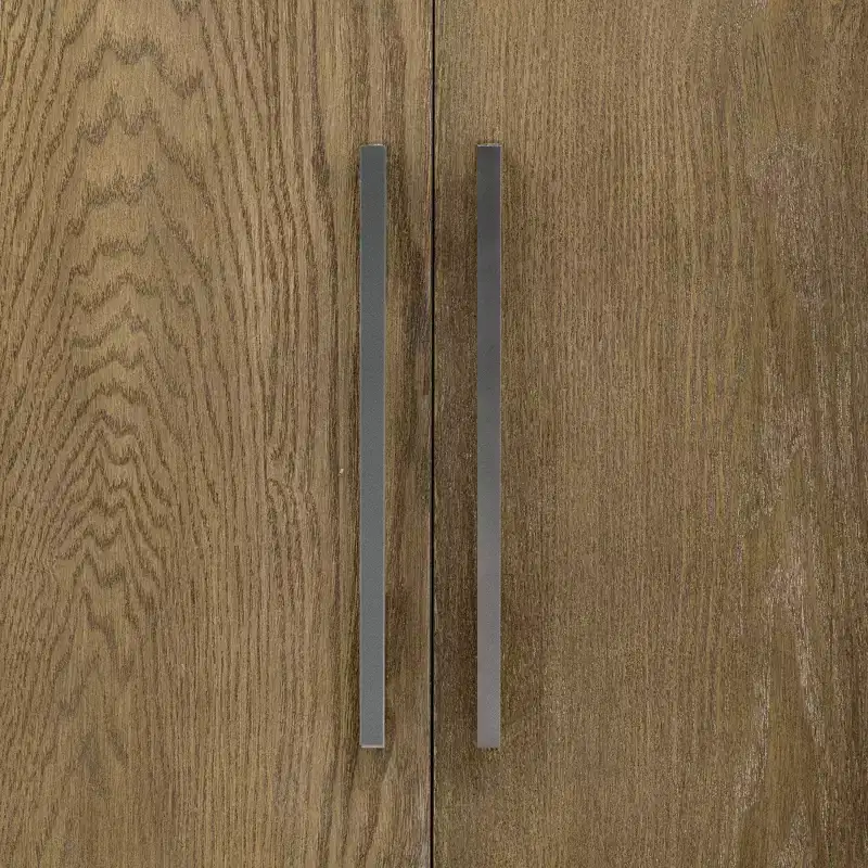 Madia/credenza in legno con due maniglie metalliche e due ante, adatta per corridoi, ingressi e soggiorni. - immagine 7