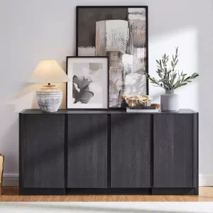 Credenza Buffet con Mobile Contenitore, Tavolo Buffet da 66" con 4 Ante, Credenze e Buffet Moderni per Cucina, Sala da Pranzo, Soggiorno