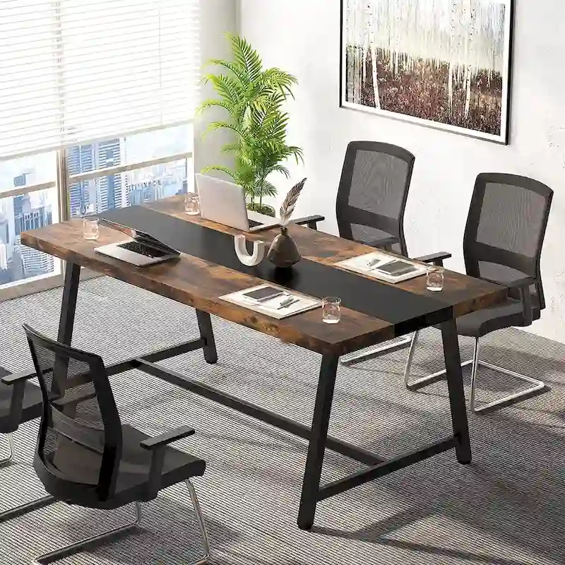 Tavolo da Conferenza Rettangolare da 6FT, Tavolo da Riunione da 70.9L per 6 Persone - immagine 8